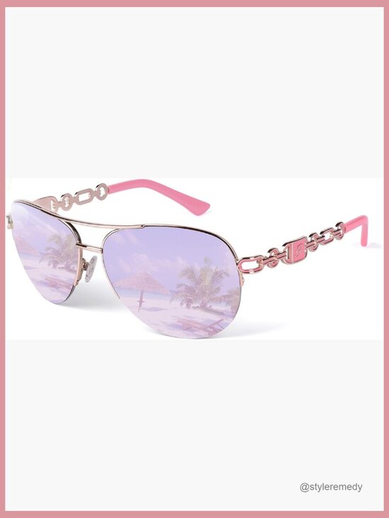 Metal Frame Aviator Sunglasses UV400 Mirrored Lens main image 6